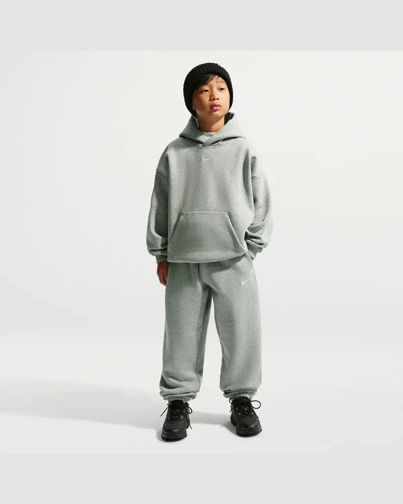 Nike Solo Swoosh Fleece-Hose mit Bündchen (Kinder) - Grau Grau