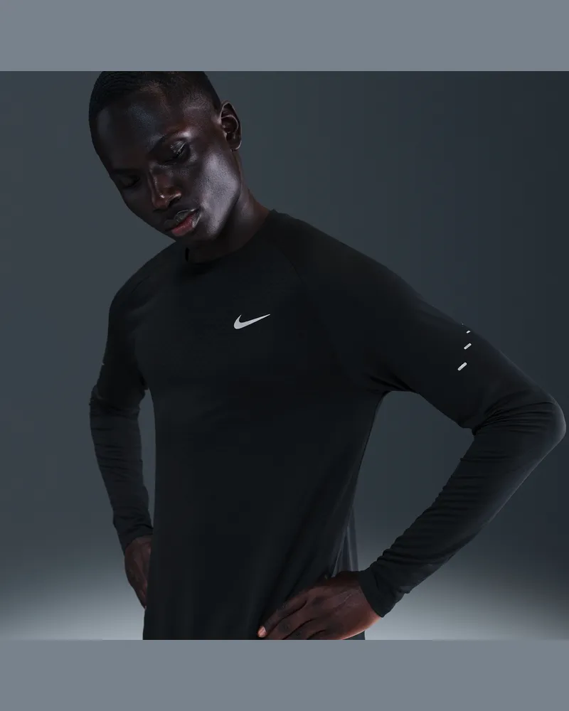 Nike Stride Dri-FIT ADV Lauf-Longsleeve (Herren) - Schwarz Schwarz