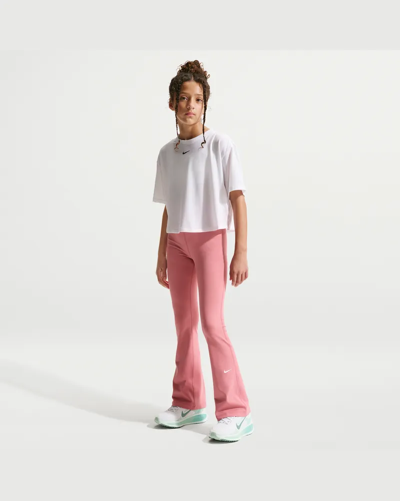 Nike One Dri-FIT Leggings mit ausgestelltem Bein (Mädchen) - Pink Pink