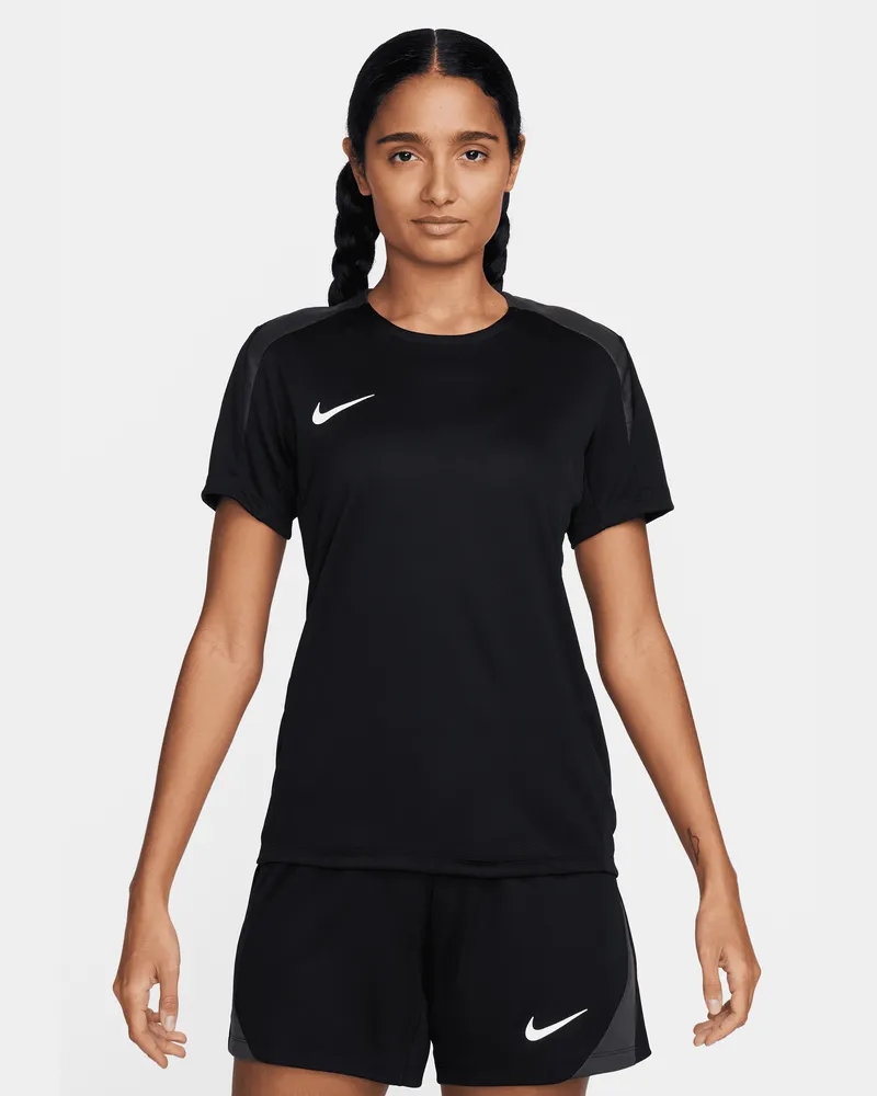 Nike Strike Dri-FIT Kurzarm-Fußballoberteil für Damen - Schwarz Schwarz