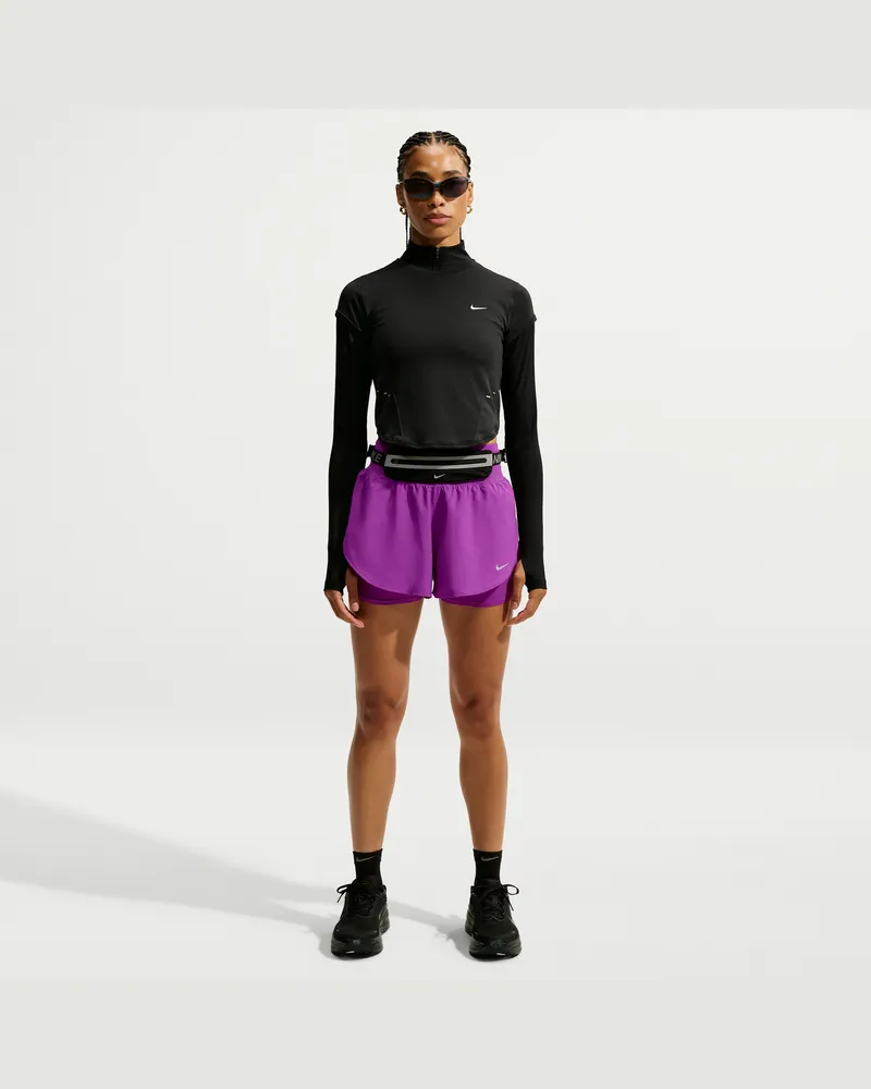 Nike Flow Dri-FIT 2-in-1-Laufshorts mit hohem Bund (Damen) - Lila Lila