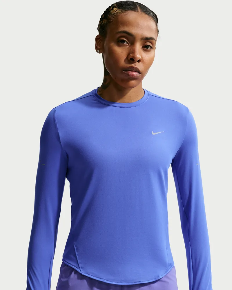 Nike Swift UV Lauf-Longsleeve mit Rundhalsausschnitt und Dri-FIT-Technologie (Damen) - Blau Blau