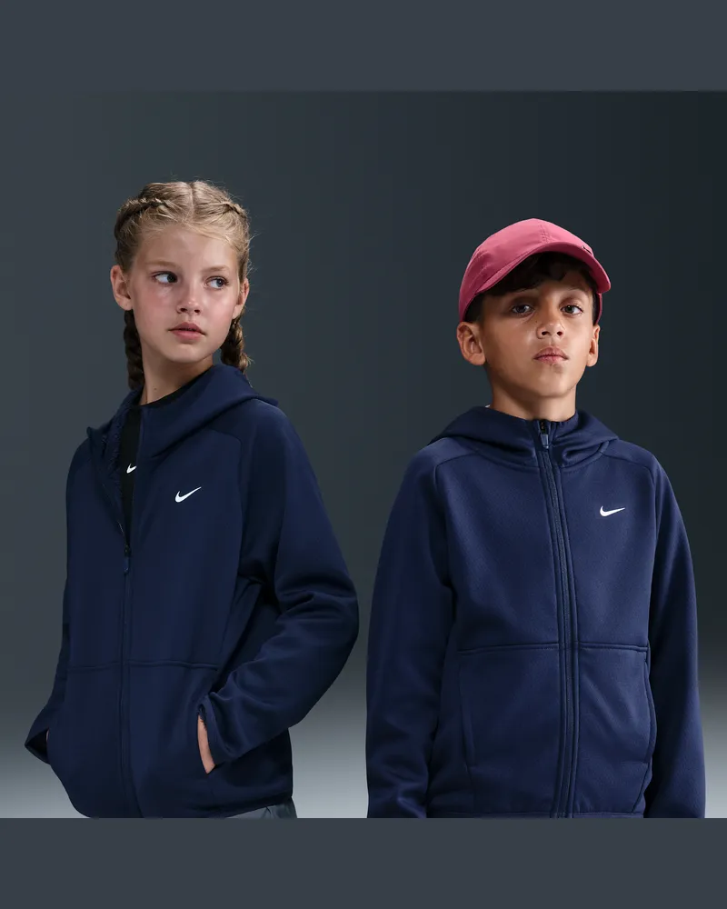Nike Therma-FIT winterfester Trainings-Hoodie (ältere Kinder) - Blau Blau