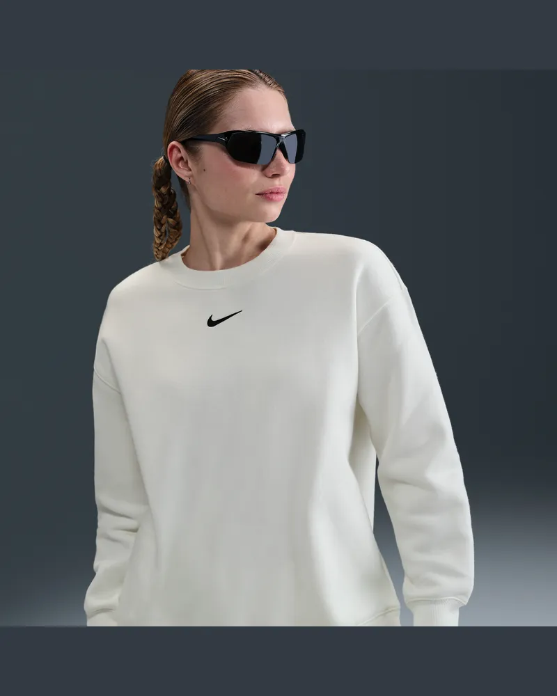 Nike Sportswear Phoenix Fleece Oversize-Damen-Sweatshirt mit Rundhalsausschnitt - Weiß Weiß