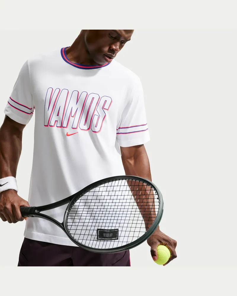Nike Carlos Alcaraz Court Dri-FIT Tennis-T-Shirt für Herren - Weiß Weiß