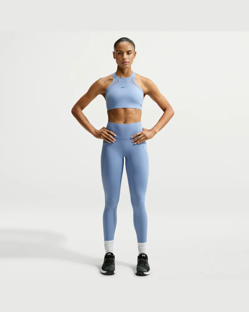 Nike Universa 7/8-Leggings mit hohem Bund und ohne Frontnaht (Damen) - Blau Blau