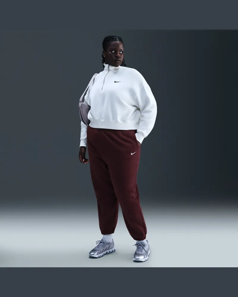 Nike Sportswear Phoenix Fleece extragroße Trainingshose mit hohem Taillenbund für Damen - Rot Rot