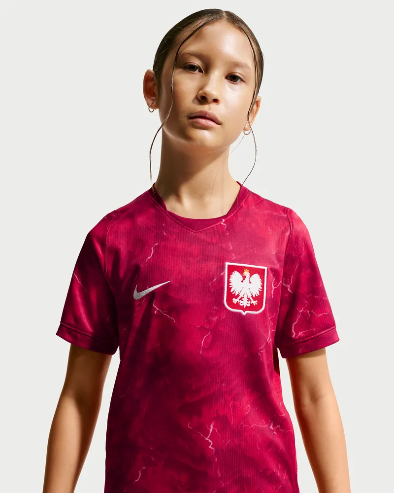 Nike Polen 2026  Replika-Fußballtrikot mit Dri-FIT-Technologie (ältere Kinder) - Rot Rot