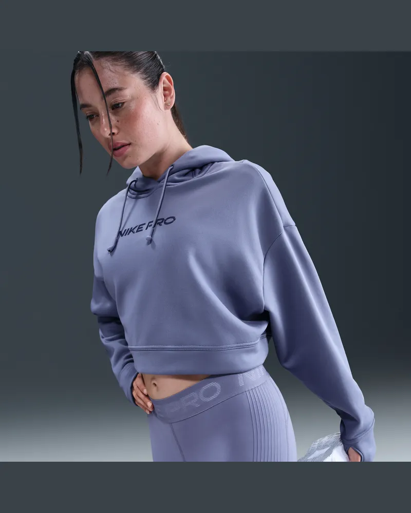 Nike Pro Fleecehoodie mit Therma-FIT-Technologie (Damen) - Blau Blau