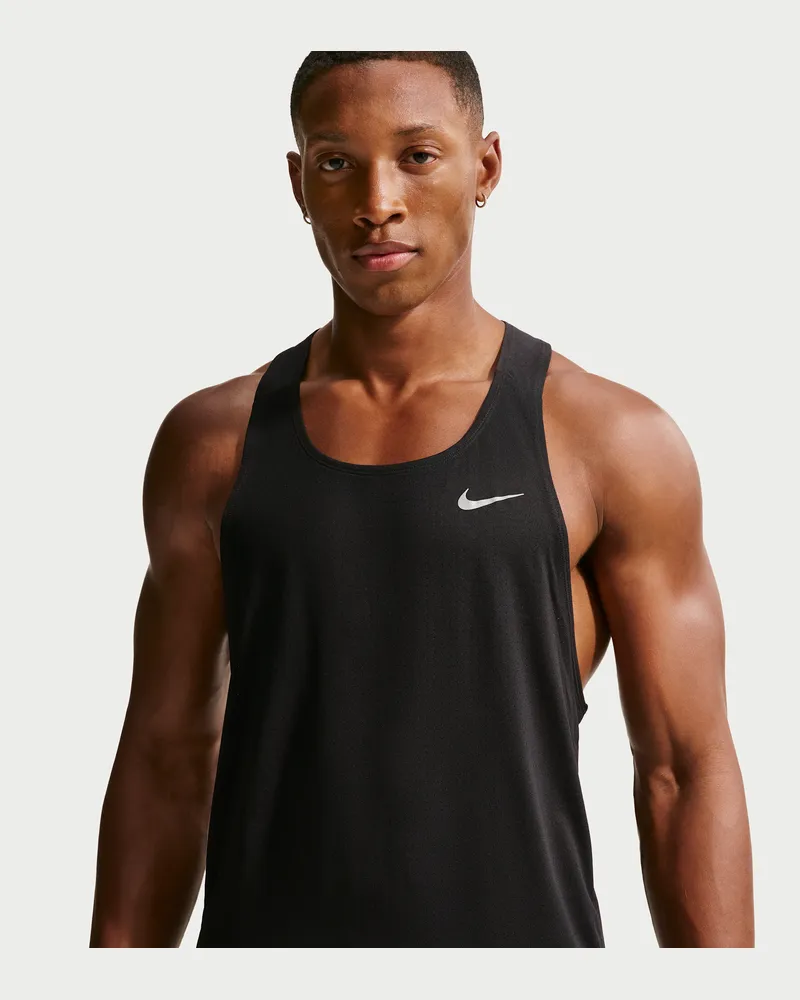 Nike Fast Dri-FIT Lauf-Singlet für Herren - Schwarz Schwarz