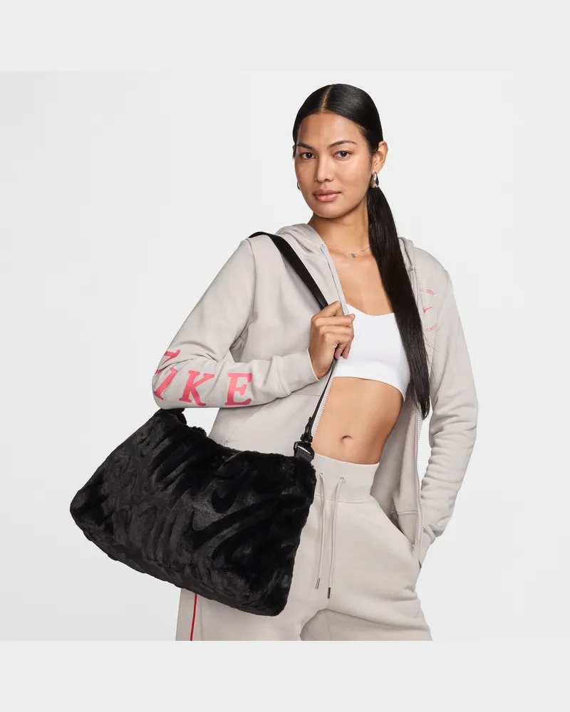 Nike Kunstfell-Tragetasche (10 l) - Schwarz Schwarz