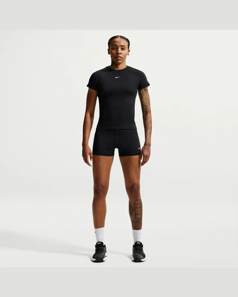 Nike Pro Sculpt Bike-Shorts (ca. 8 cm) mit hohem Taillenbund (Damen) - Schwarz Schwarz