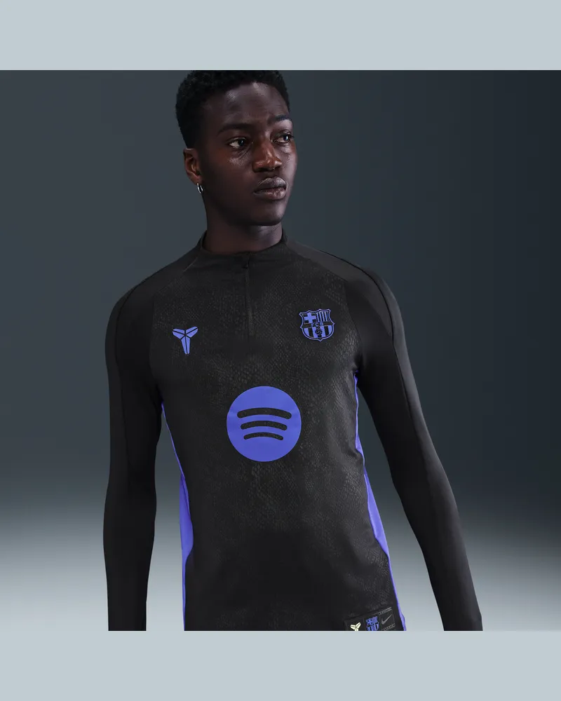 Nike FC Barcelona Strike Away Kobe Dri-FIT Pre-Match-Fußball-Drill-Oberteil (Herren) - Schwarz Schwarz