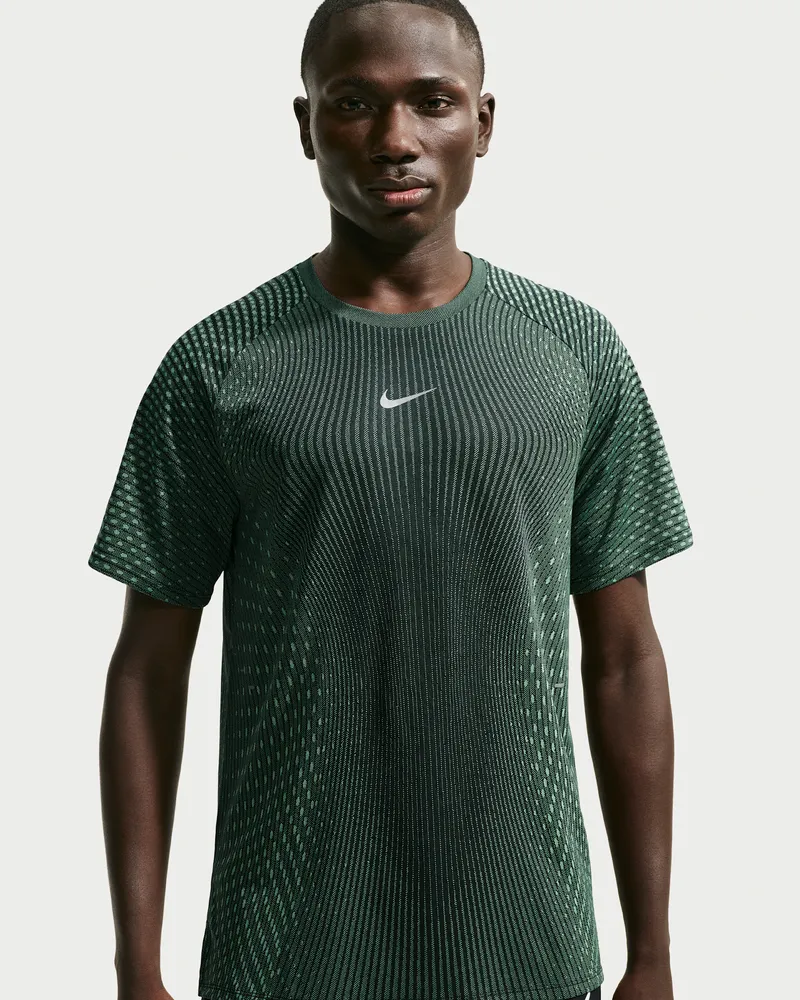 Nike Stride Aero-FIT Kurzarm-Laufoberteil (Herren) - Schwarz Schwarz