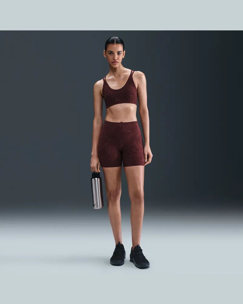 Nike Zenvy Bike Shorts mit hohem Bund und Print (ca. 12,5 cm) (Damen) - Rot Rot