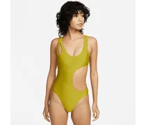 Swim einteiliger Badeanzug mit Ausschnitt für Damen - Grün