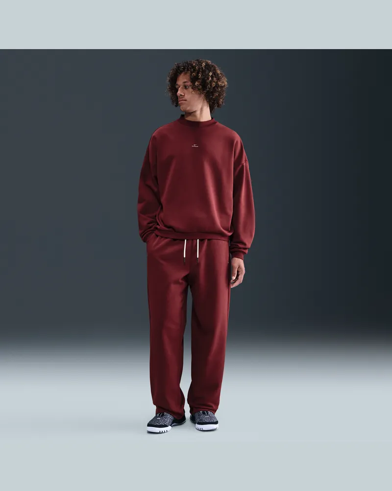 Nike Standard Issue angeraute Therma-FIT-Basketballhose mit offenem Saum (Herren) - Rot Rot