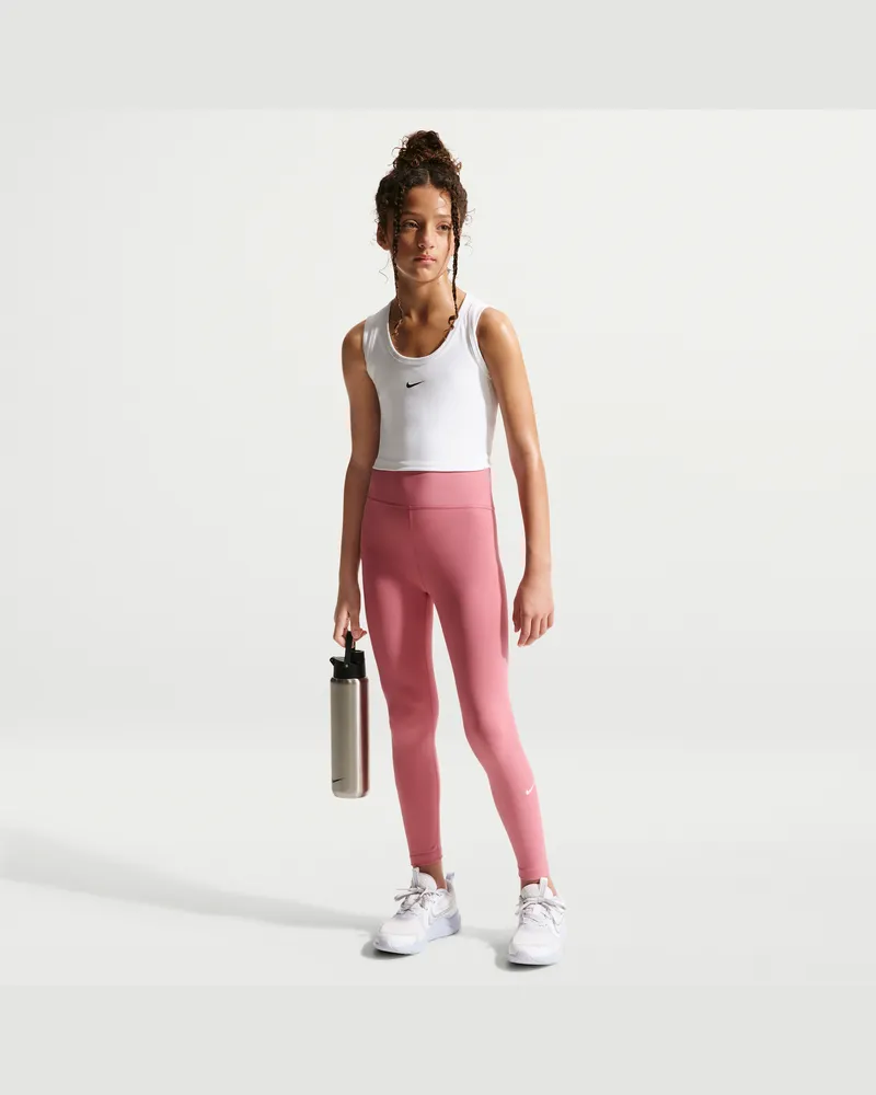 Nike One Dri-FIT-Leggings mit hohem Taillenbund für ältere Kinder (Mädchen) - Pink Pink
