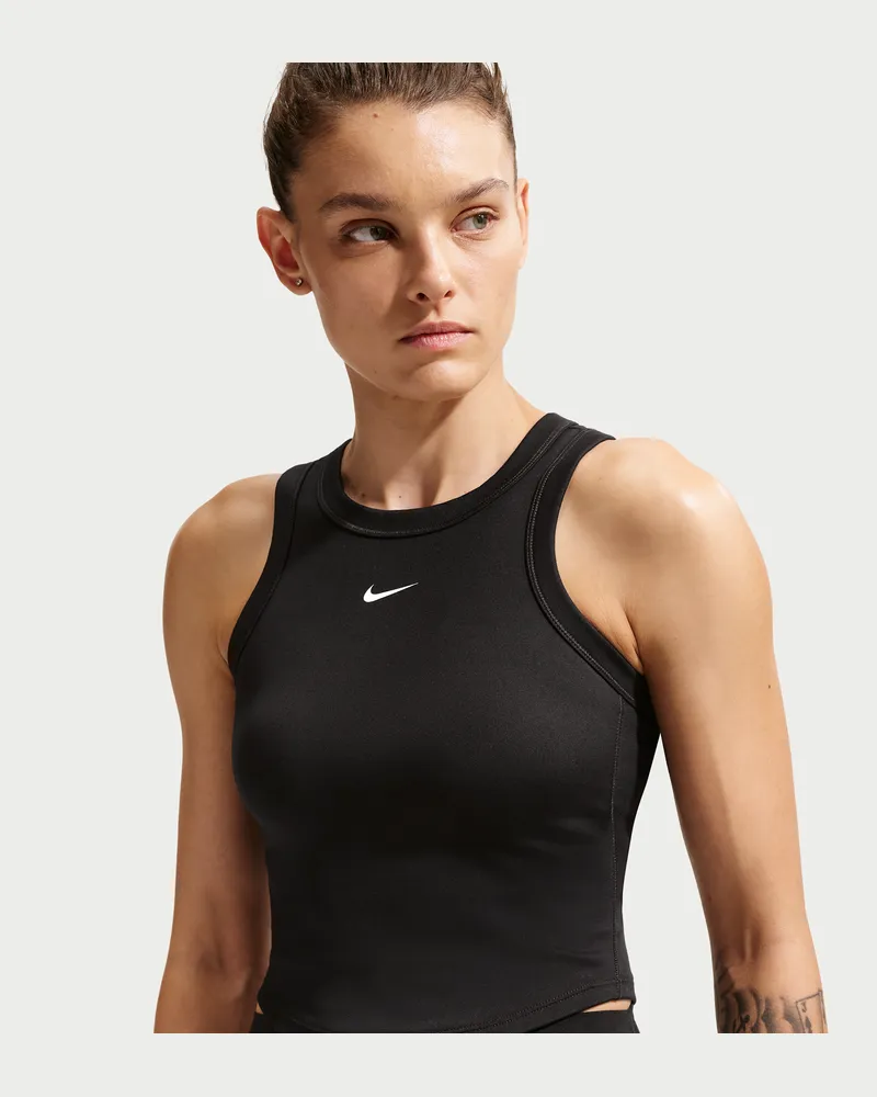 Nike One Fitted Dri-FIT Kurztanktop für Damen - Schwarz Schwarz