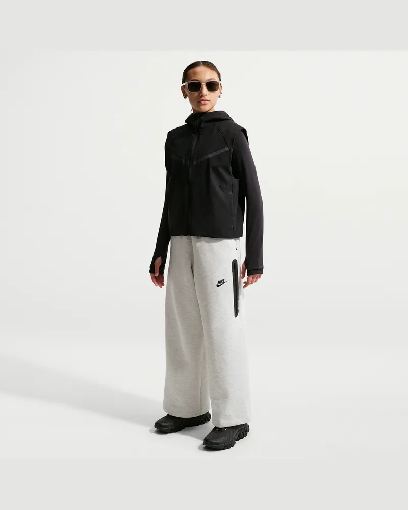 Nike Tech Fleece-Hose mit weitem Bein (ältere Kinder, Mädchen) - Grau Grau