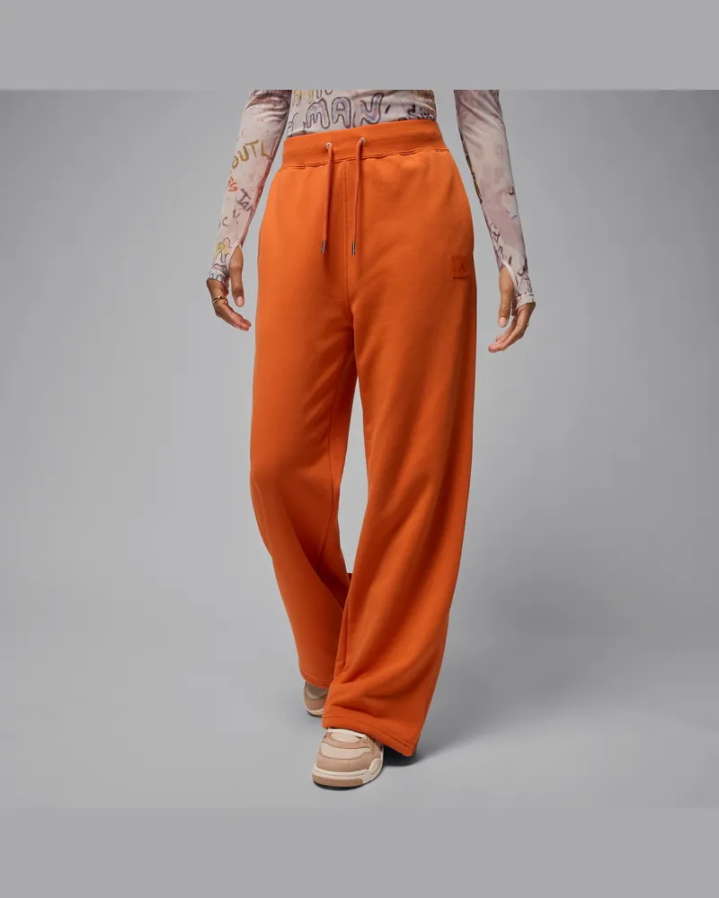 Jordan Flight Fleece French-Terry-Hose mit offenem Saum (Damen) - Orange Orange