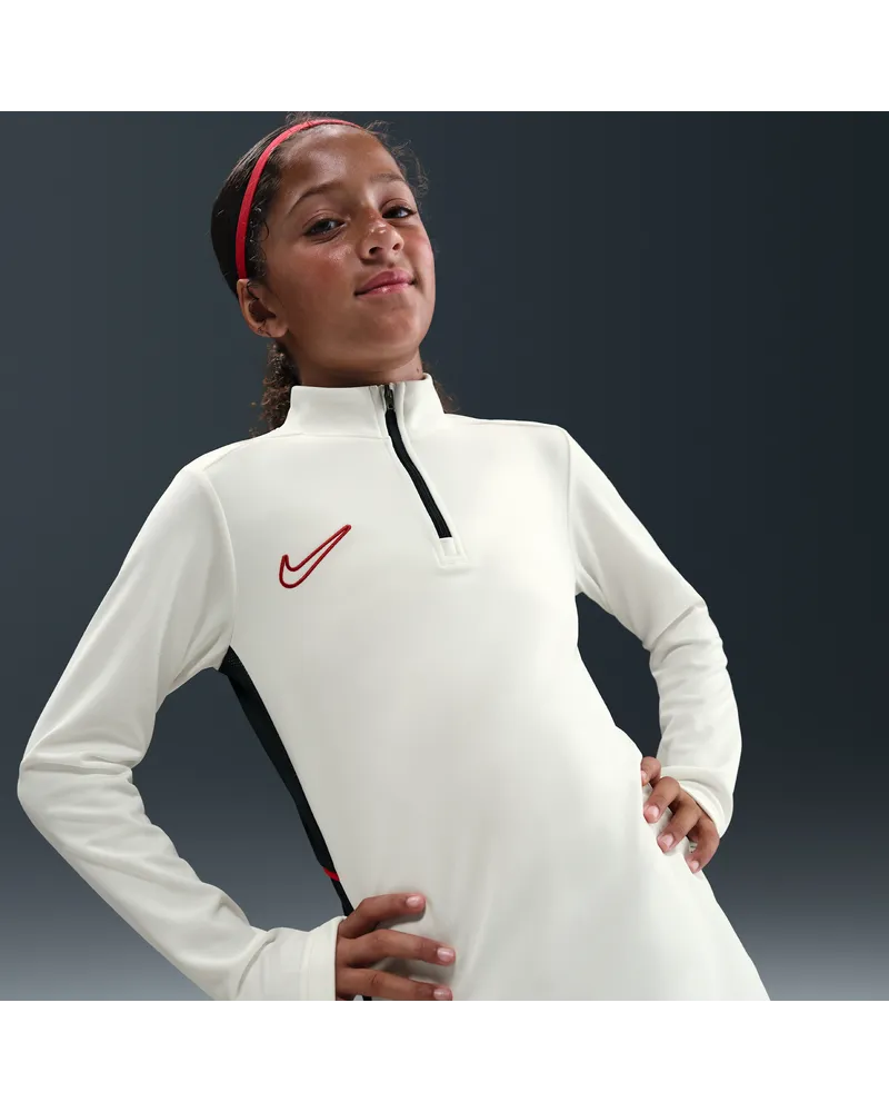 Nike Academy Dri-FIT Fußballtrainings-Longsleeve mit 1/4-Reißverschluss (ältere Kinder) - Weiß Weiß