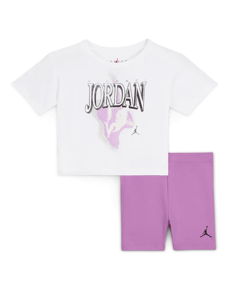 Jordan Retro 1984 2-teiliges Bike Shorts Set für Kleinkinder (12–24 M) - Lila Lila