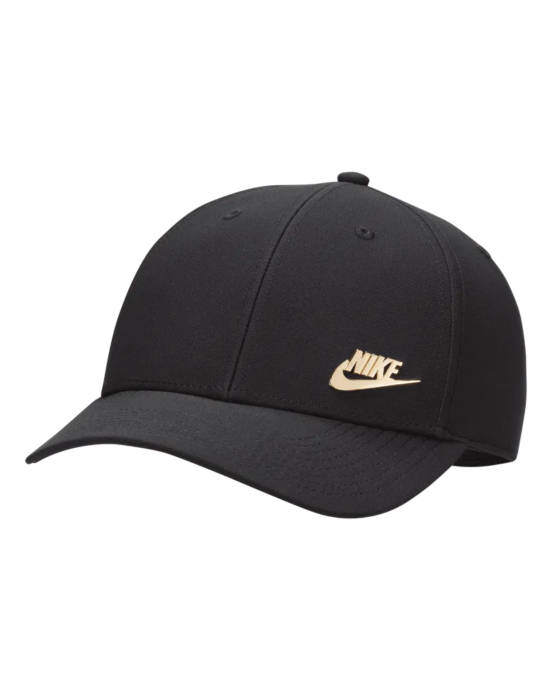 Nike Dri-FIT Club strukturierte Cap mit Metalllogo - Schwarz Schwarz