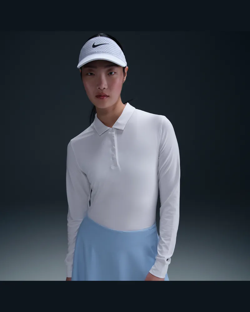 Nike Victory Longsleeve-Poloshirt mit Dri-FIT-Technologie (Damen) - Weiß Weiß