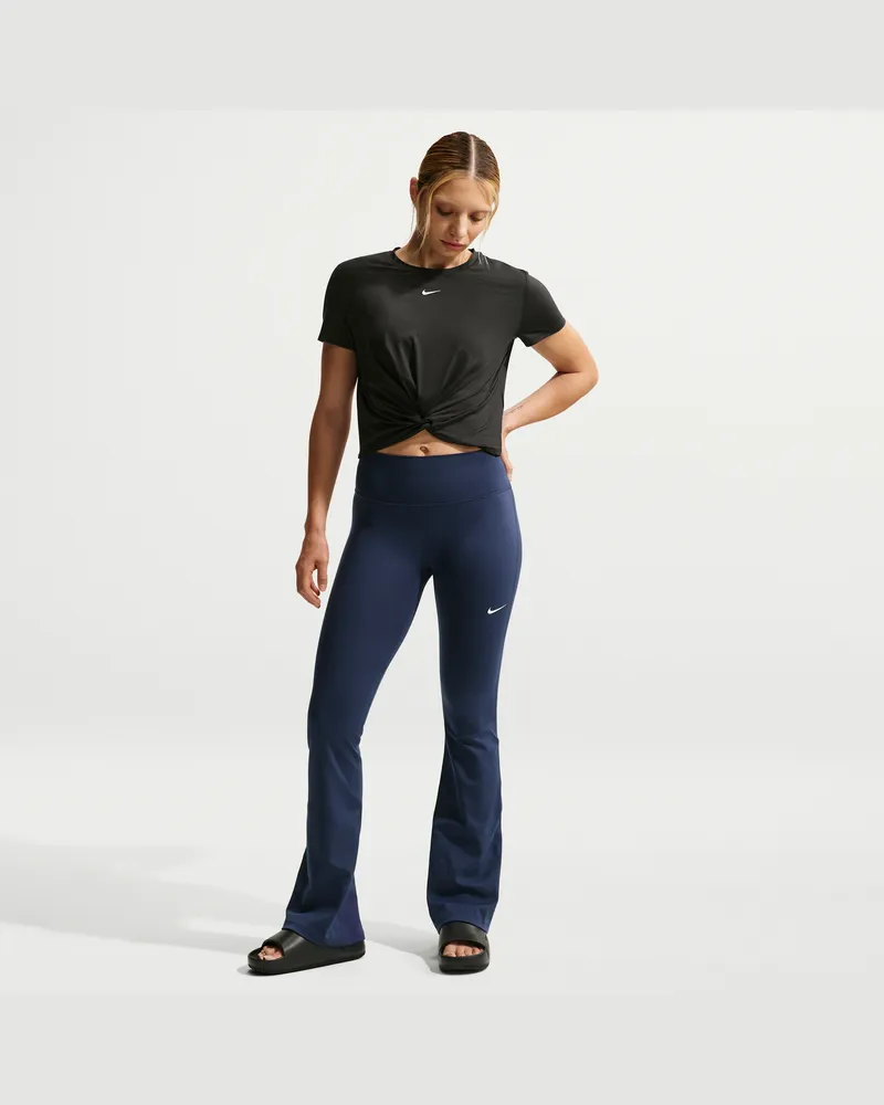 Nike One Leggings mit hohem Bund und ausgestelltem Bein (Damen) - Blau Blau