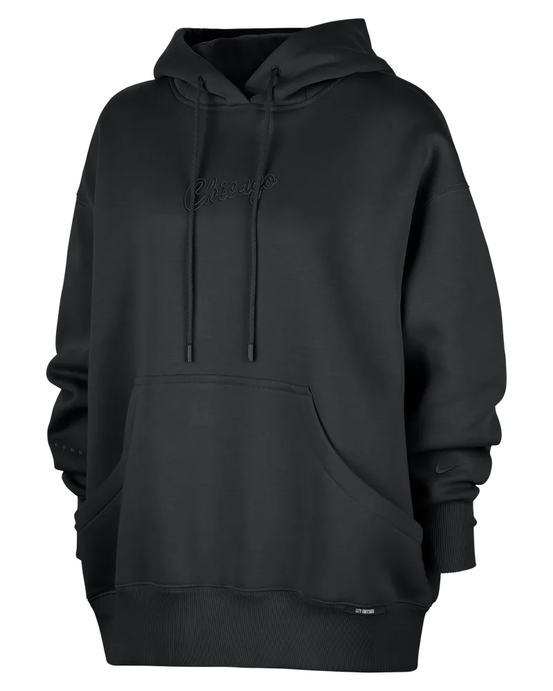 Nike Chicago Bulls City Edition  NBA Phoenix Fleece Premium-Hoodie (Damen) - Schwarz Schwarz