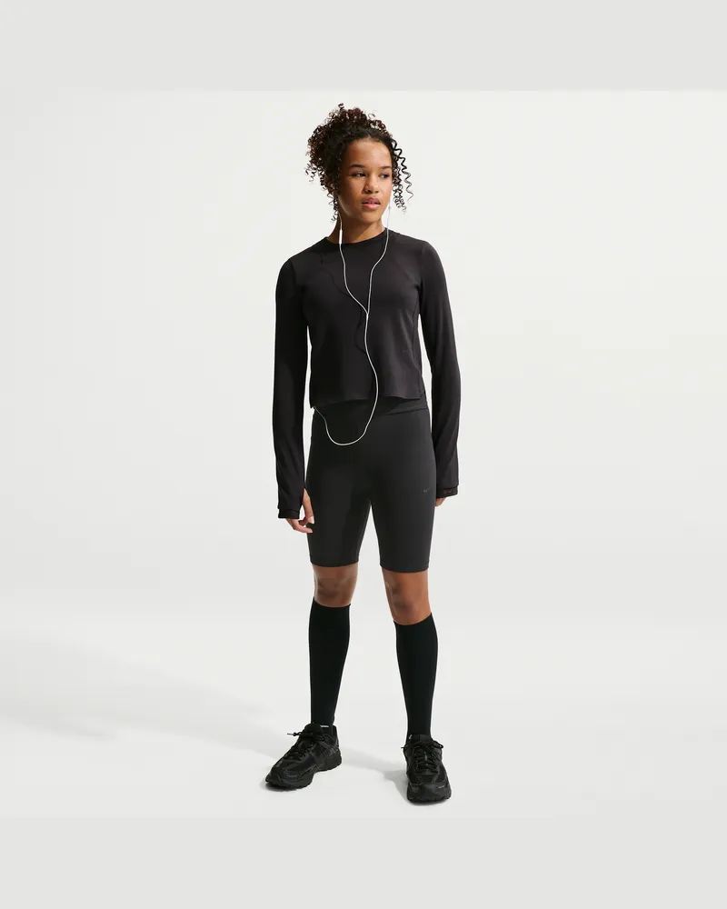 Nike MAVN Mädchen-Shorts mit Dri-FIT-Technologie und hohem Bund (ca. 18 cm) - Schwarz Schwarz