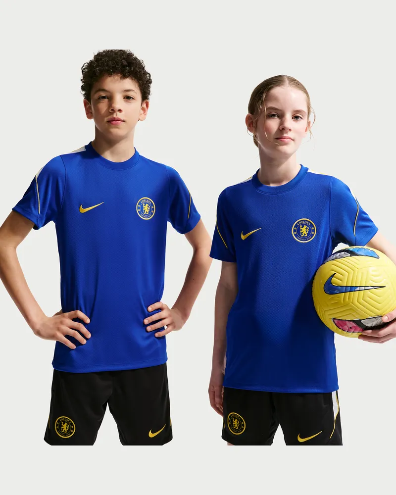 Nike FC Chelsea Strike  Dri-FIT Kurzarm-Fußballoberteil (ältere Kinder) - Blau Blau