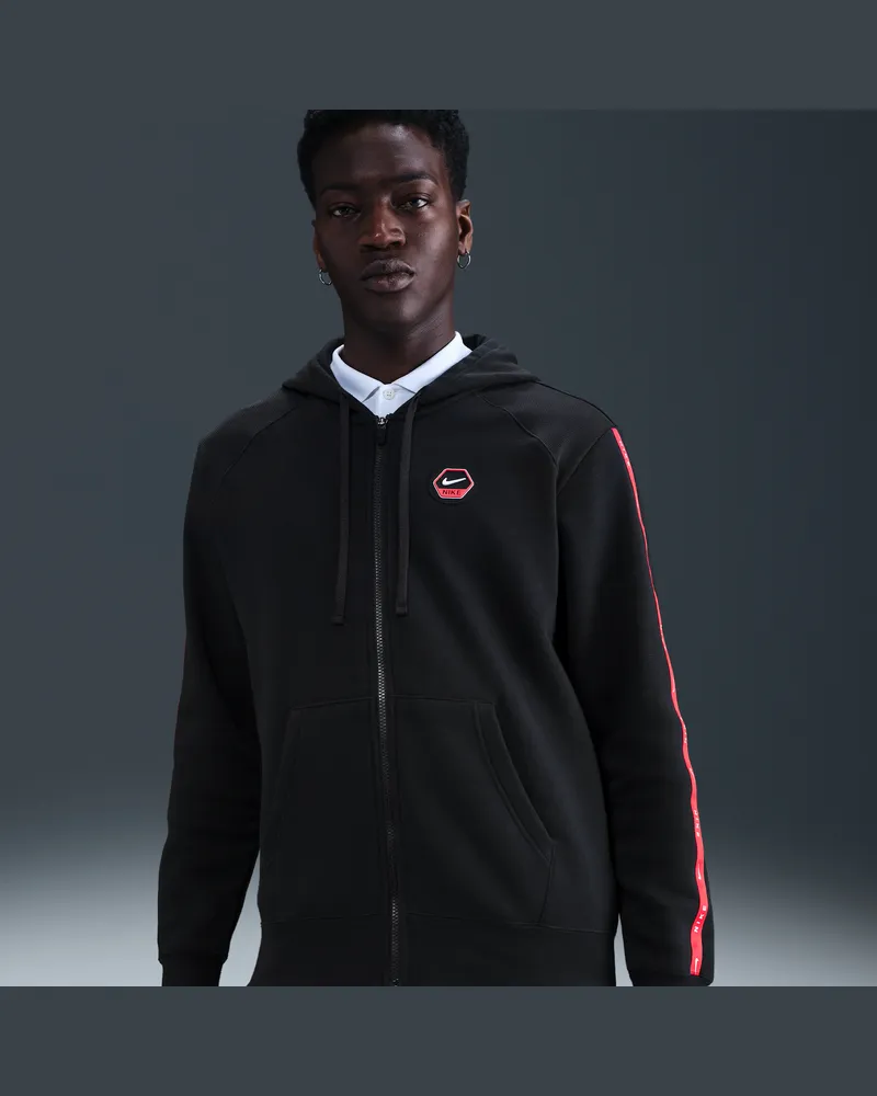 Nike City Side Fleece-Kapuzenjacke für Herren - Schwarz Schwarz