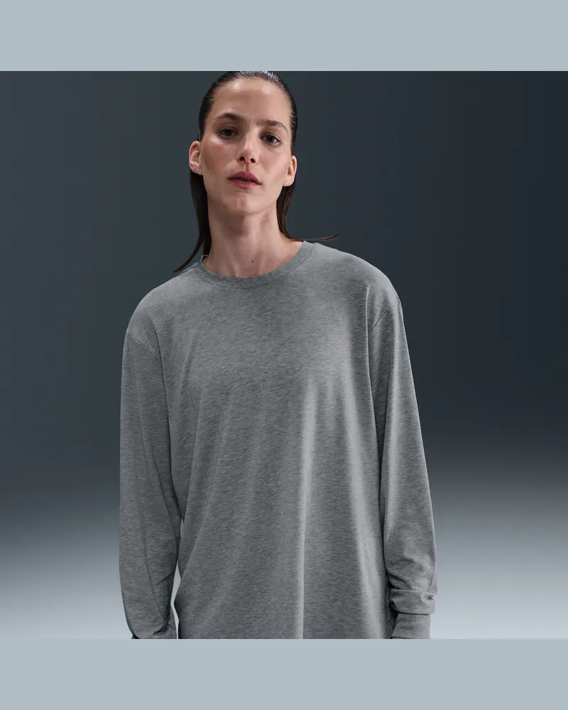 Nike One Relaxed Dri-FIT-Longsleeve für Damen - Grau Grau
