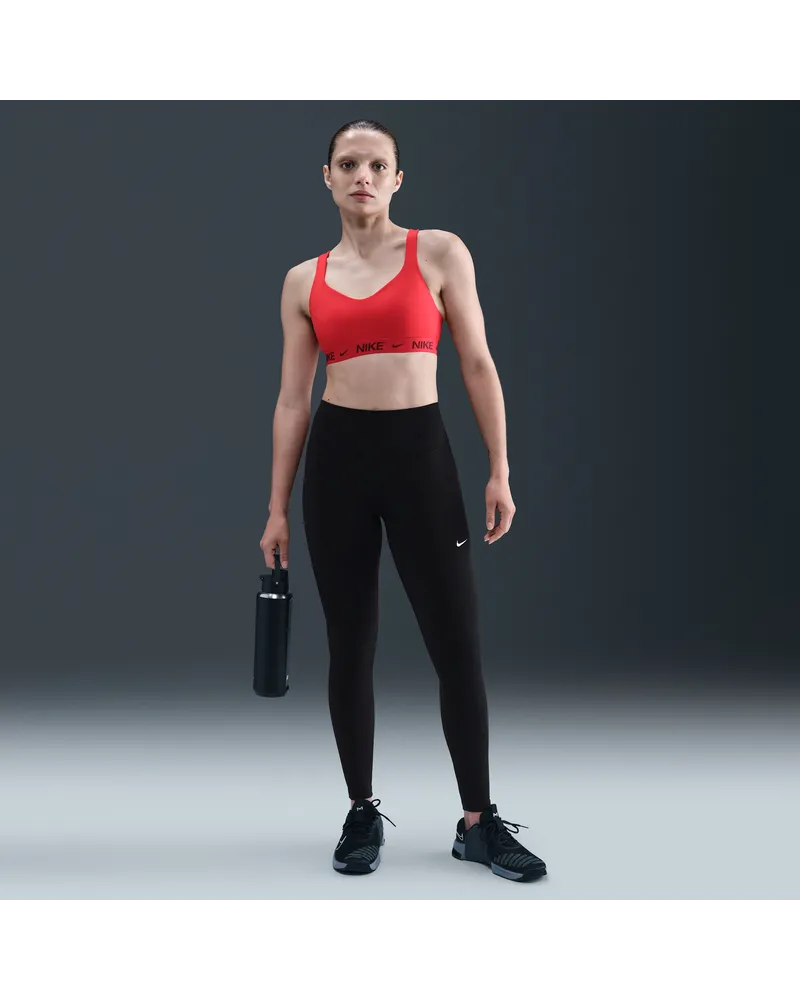Nike One Leggings in voller Länge mit nahtloser Vorderseite und hohem Bund (Damen) - Schwarz Schwarz