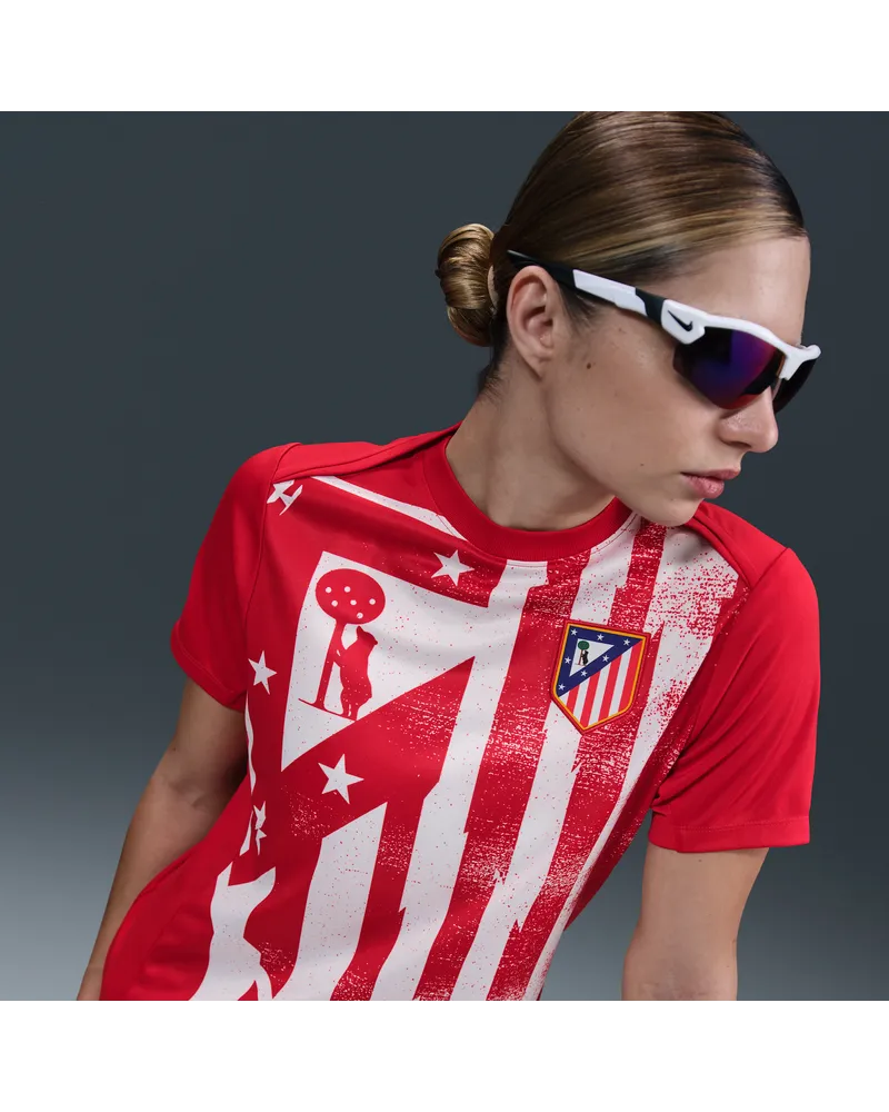 Nike Atlético Madrid Academy Pro Home  Dri-FIT kurzärmeliges Pre-Match-Fußballoberteil (Damen) - Rot Rot