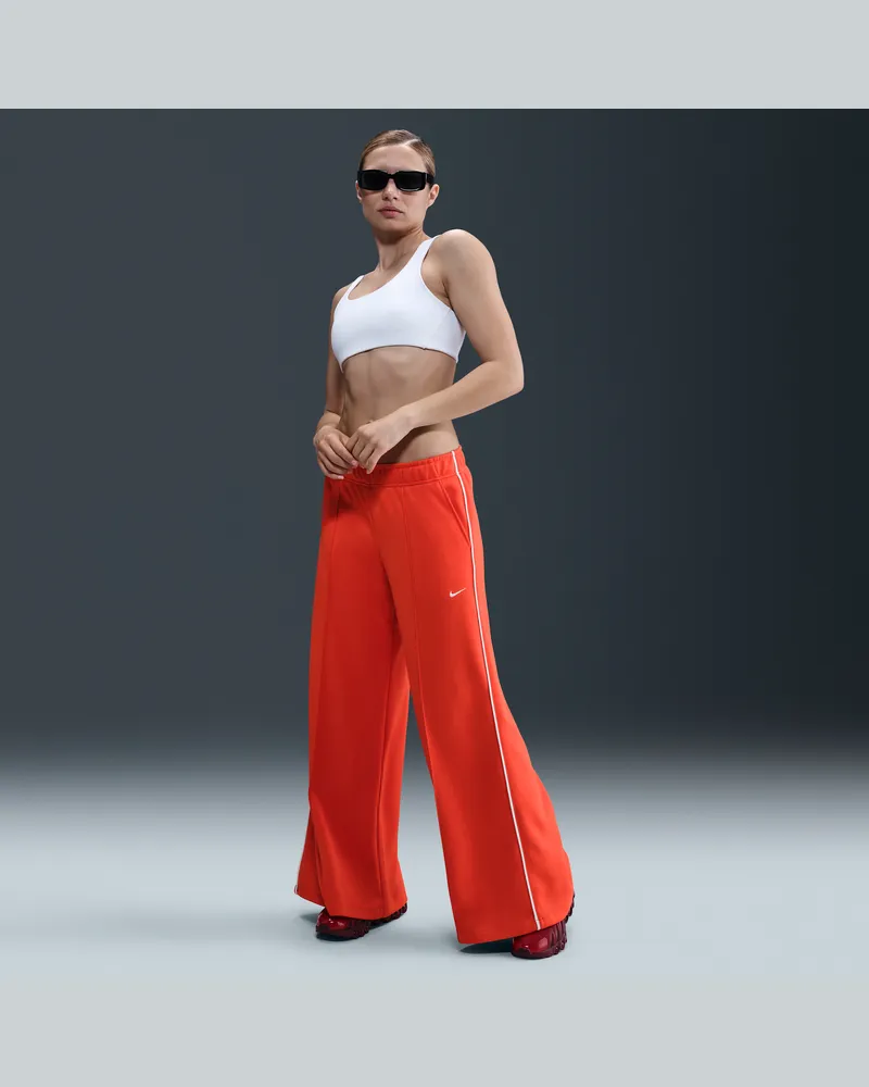 Nike Sportswear Trainingshose mit mittelhohem Bund und weitem Bein (Damen) - Rot Rot