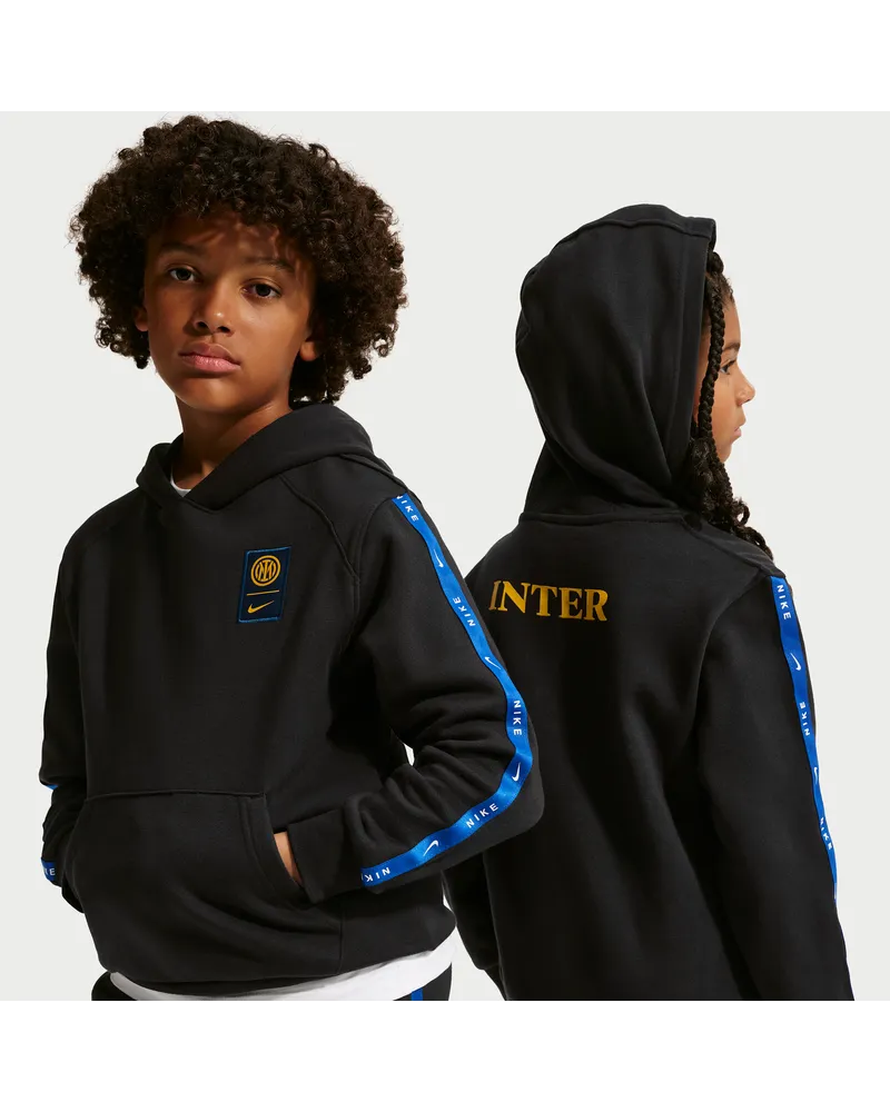 Nike Inter Mailand City Side  Fleece-Fußball-Hoodie (ältere Kinder) - Schwarz Schwarz