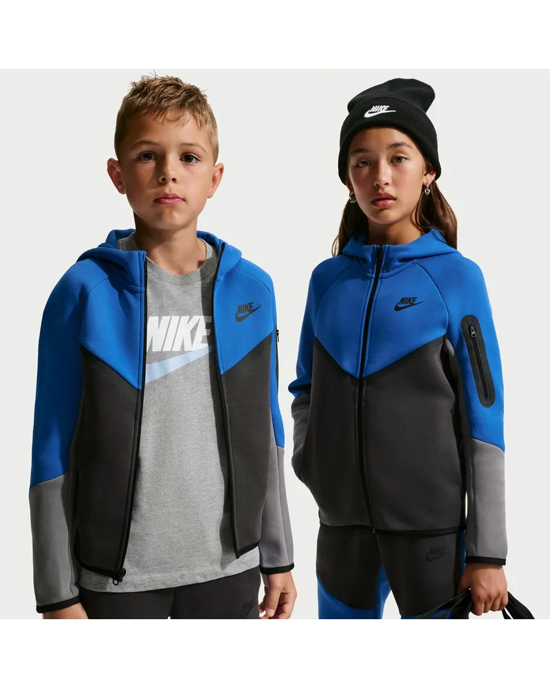Nike Tech Fleece Hoodie mit durchgehendem Reißverschluss für ältere Kinder - Blau Blau