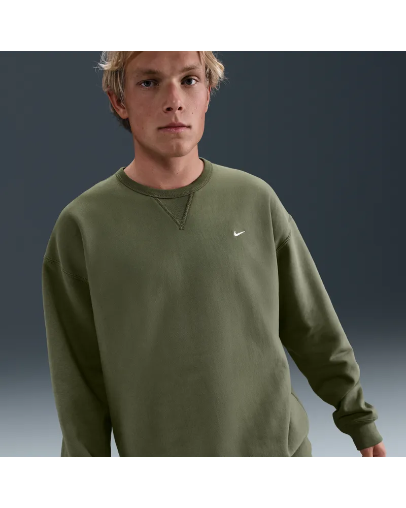 Nike Solo Swoosh Fleece-Rundhalsshirt für Herren - Grün Grün