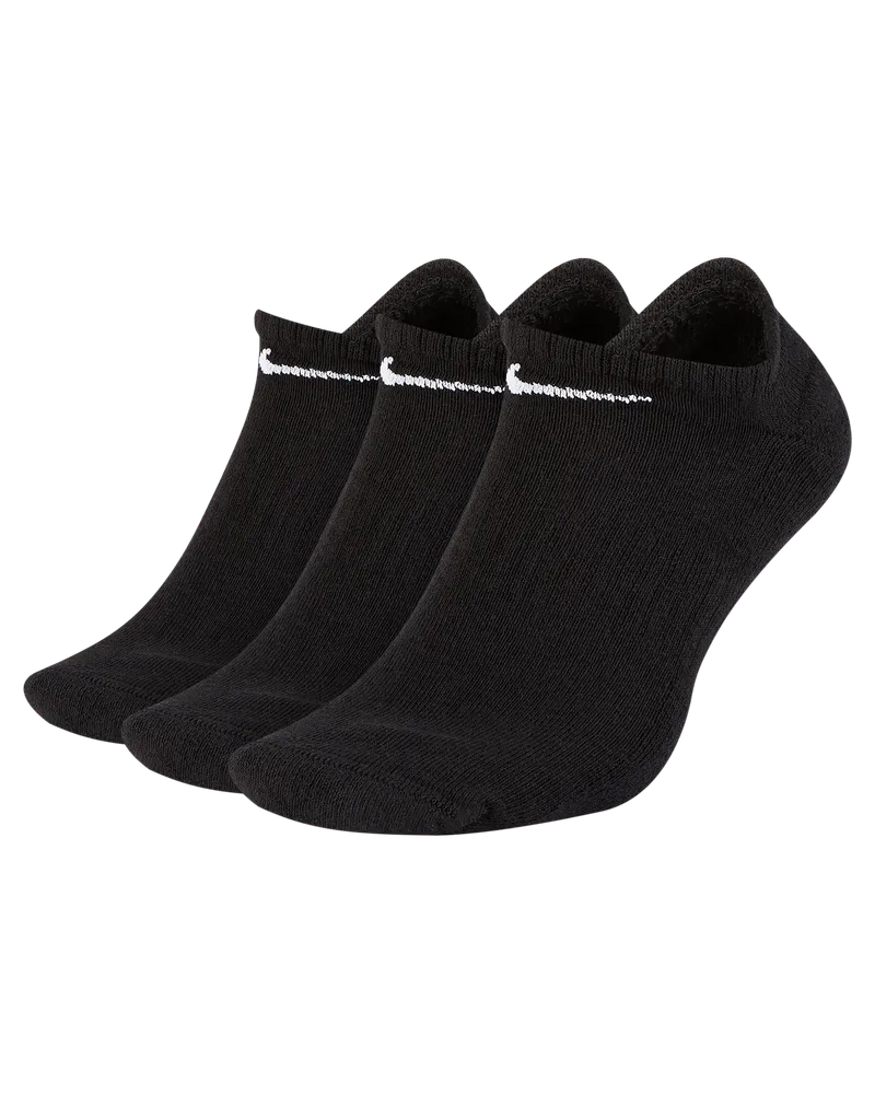 Nike Everyday Cushioned No-Show-Trainingssocken (3 Paar) - Schwarz Schwarz