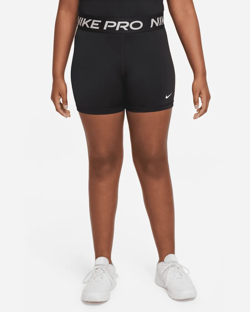 Nike Pro Dri-FIT Shorts (Mädchen, große Größe) - Schwarz Schwarz
