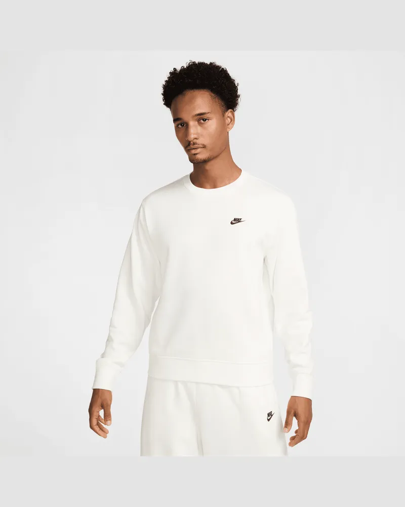 Nike Club Herren-Rundhalsshirt aus French Terry - Weiß Weiß