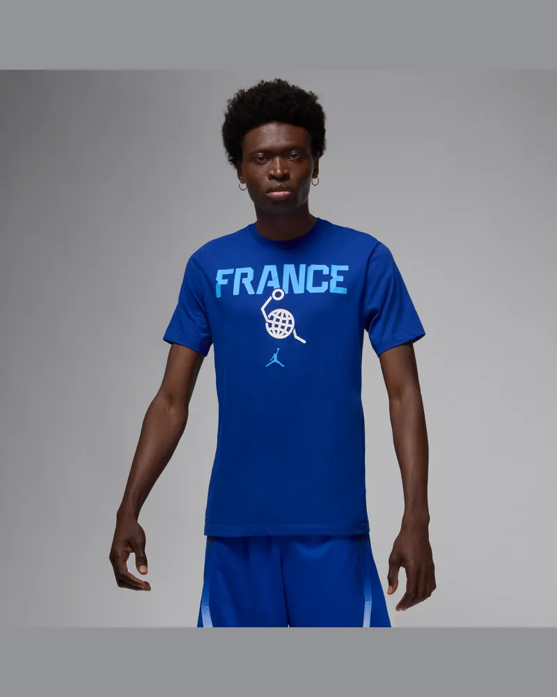 Nike Frankreich Basketball-T-Shirt für Herren - Blau Blau