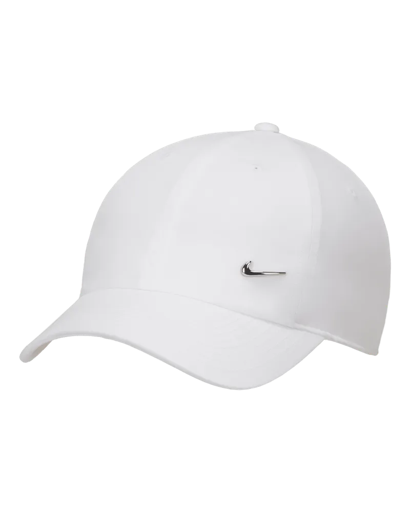 Nike Dri-FIT Club unstrukturierte Metall-Swoosh-Cap - Weiß Weiß