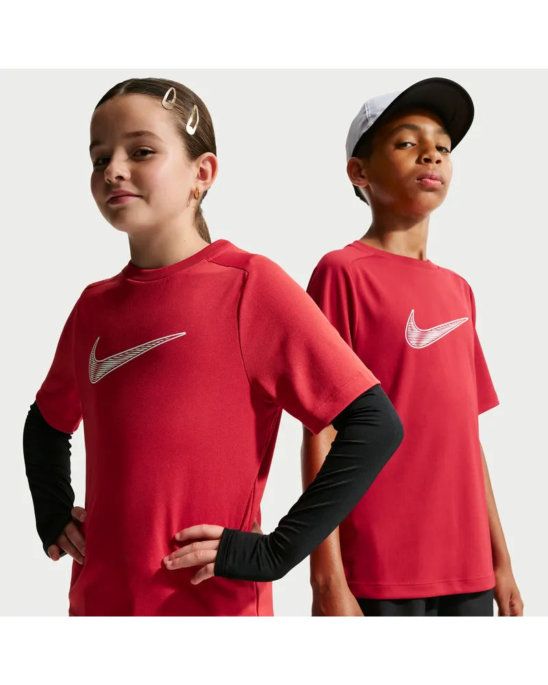 Nike Multi Dri-FIT Kurzarm-Trainingsoberteil (ältere Kinder, Jungen) - Rot Rot