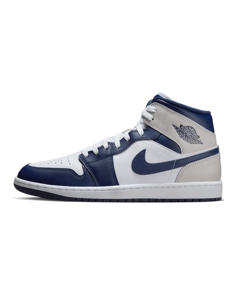 Jordan Air  1 Mid Herrenschuh - Weiß Weiß