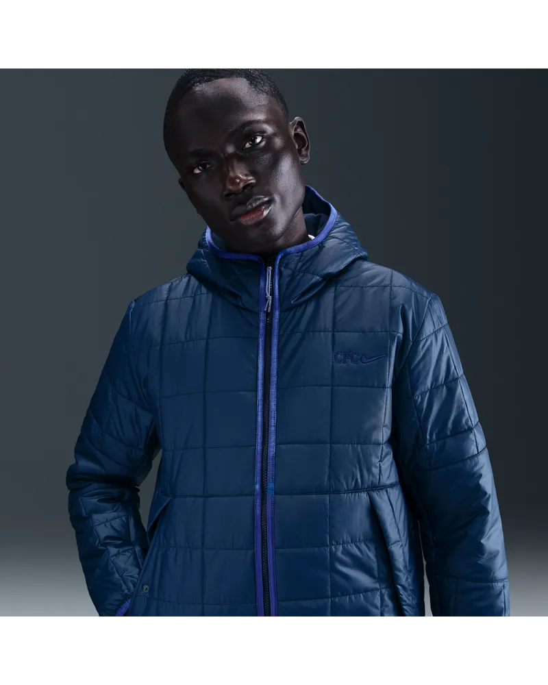 Nike Chelsea FC  Fußballjacke mit Kapuze und Synthetikfüllung für Herren - Blau Blau