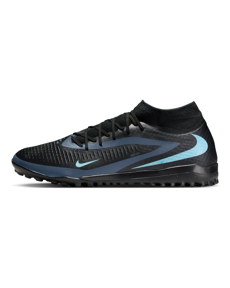 Nike Phantom 6 High Academy Fußballschuh für Turf - Schwarz Schwarz